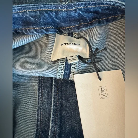 NWT Reformation Avielle Denim Halter Dress - Picture 5 of 5